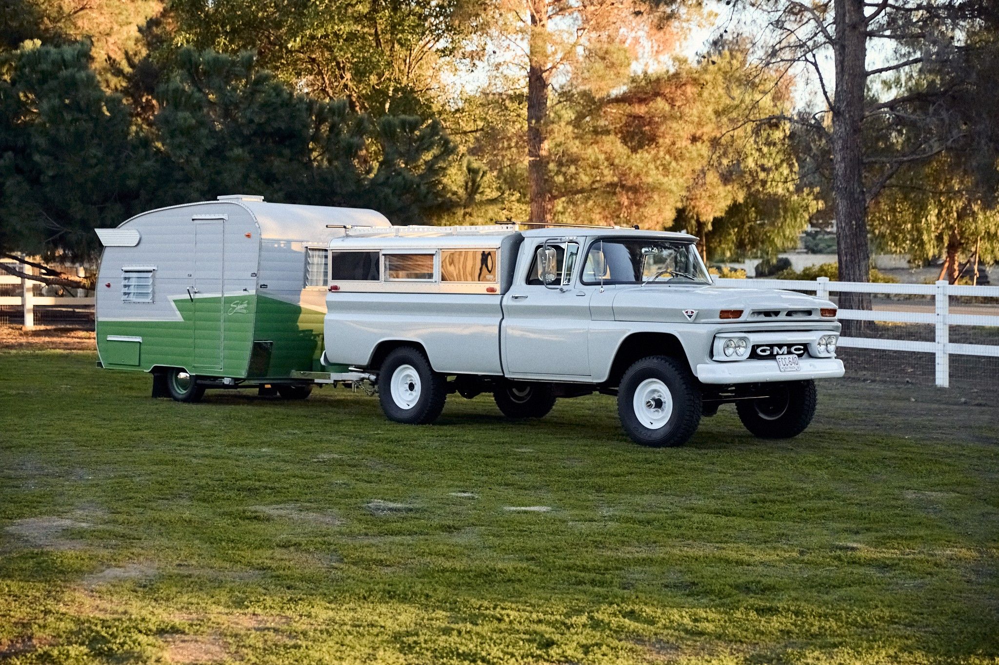 Restored 1963 GMC K1000 4x4 & 1960 Shasta Compact Camper Trailer...